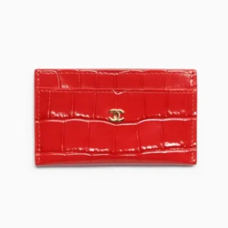 Chanel card holder crocodile embossed calfskin gold tone metal AP5397B23786UB663