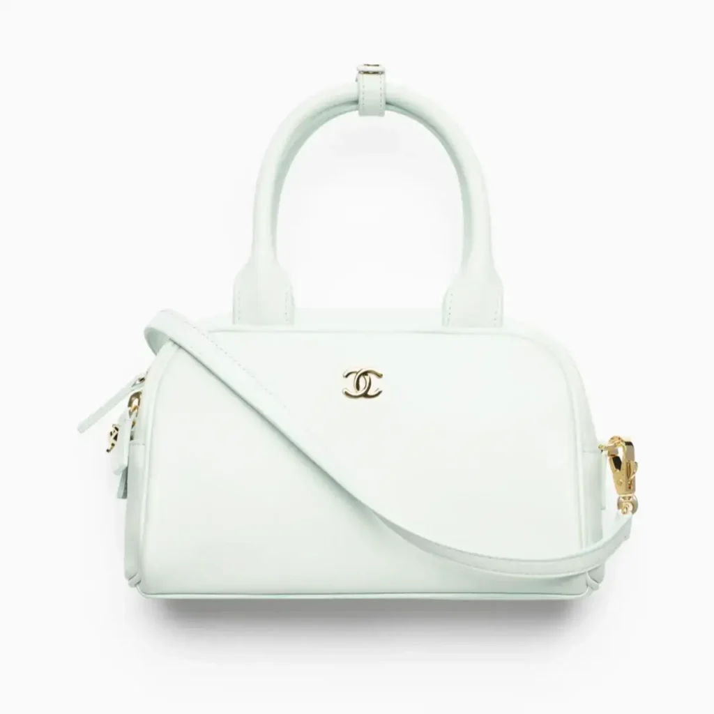 Chanel clutch with leather strap calfskin gold tone metal AP5528B23874U8376