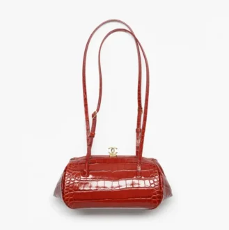 Chanel clutch with leather strap crocodile embossed calfskin gold tone metal AP5360B24879U8753
