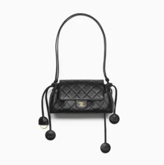 Chanel clutch with leather strap lambskin gold tone metal AP5406B2391494305