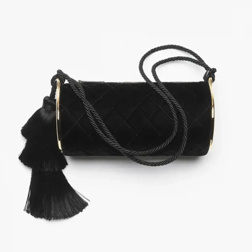 Chanel clutch with strap velvet gold tone metal AP5310B2463894305