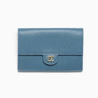 Chanel flap card holder grained calfskin gold tone metal AP5453B24332UB639