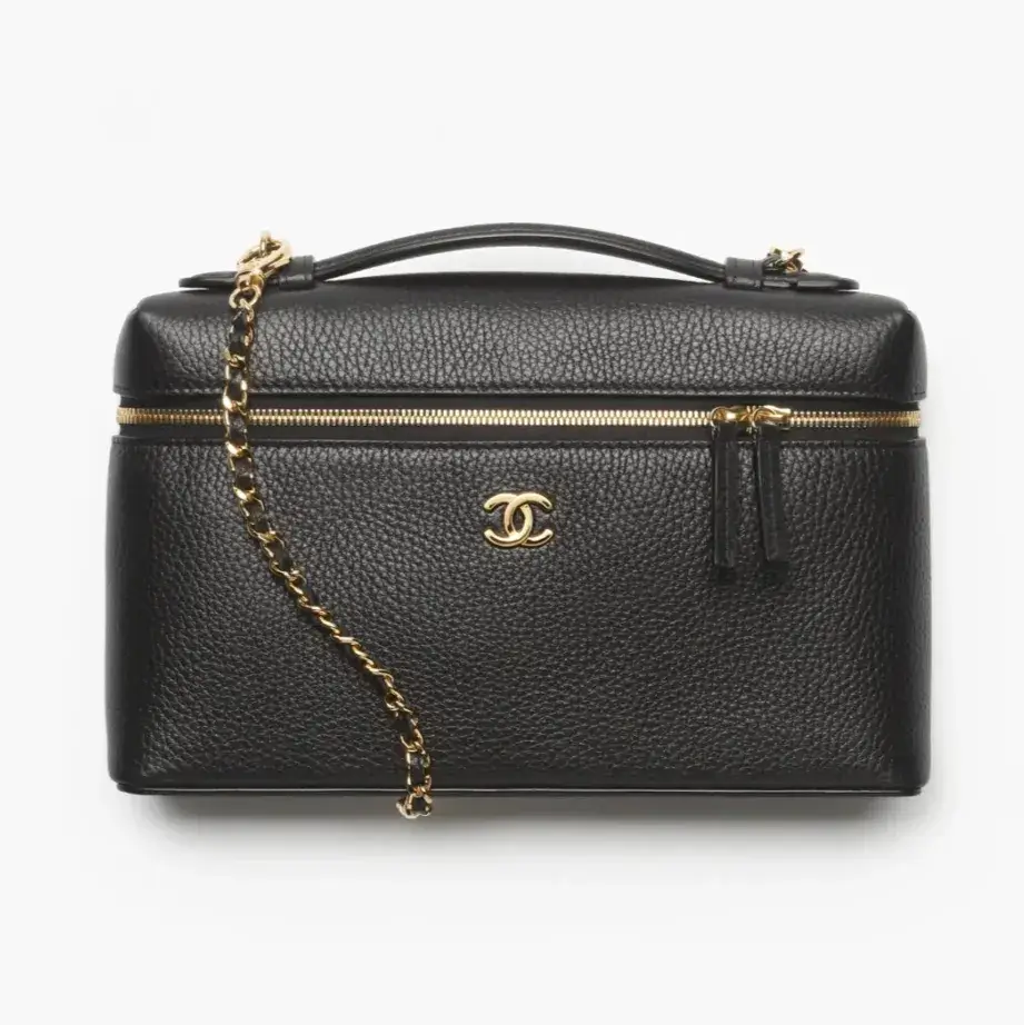 Chanel large vanity with chain grained calfskin gold tone metal AP5347B2477594305