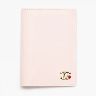 Chanel passport holder grained goatskin enamel gold tone metal AP5303B25417UB899