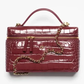 Chanel vanity with chain crocodile embossed calfskin gold tone metal AP5195B23786U8393