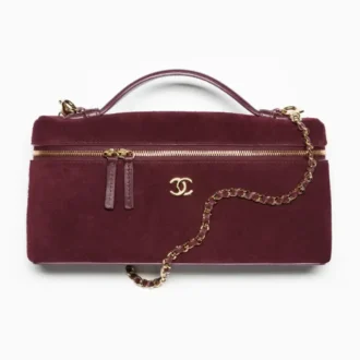 Chanel vanity with chain suede calfskin gold tone metal AP5436B25019U7942