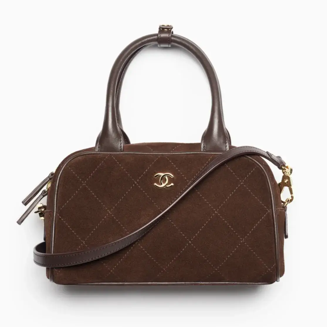 chanel clutch with leather strap suede calfskin calfskin gold tone metal AP5528B24074UA850