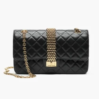Chanel 2 55 handbag lambskin gold tone metal AS6522B2673794305