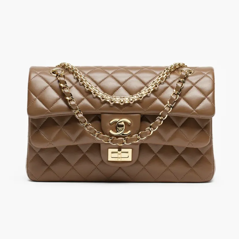 Chanel flap bag lambskin gold tone metal AS6528B25568UC897