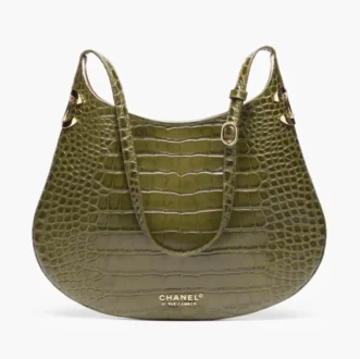 Chanel hobo handbag crocodile embossed calfskin gold tone metal AS6601B26366UE238