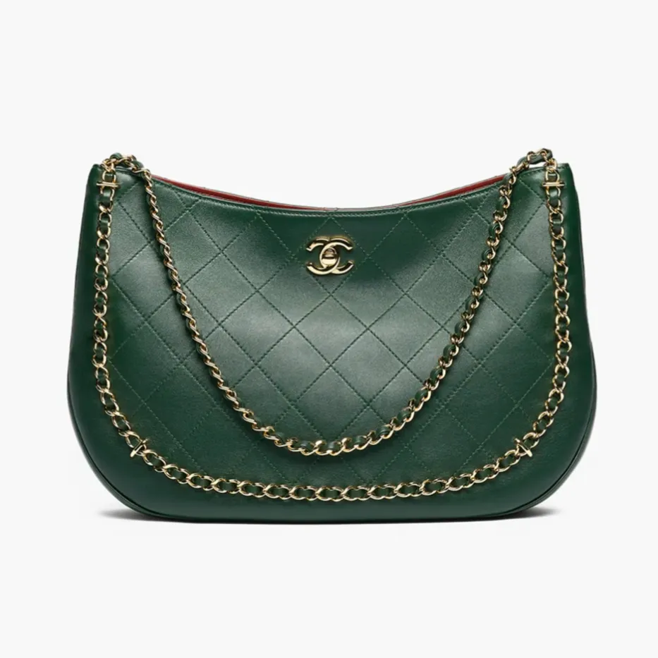Chanel hobo handbag lambskin gold tone metal AS6630B26305UC879