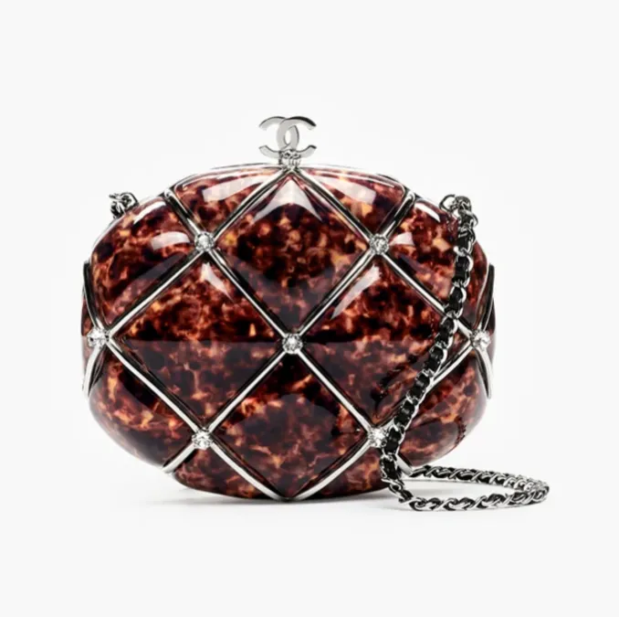Chanel lantern minaudiere lacquered metal strass silver tone metal AS6648B26665UF270