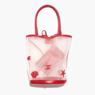 Chanel large bucket bag embroidered mesh calfskin AS6189B23821U8570