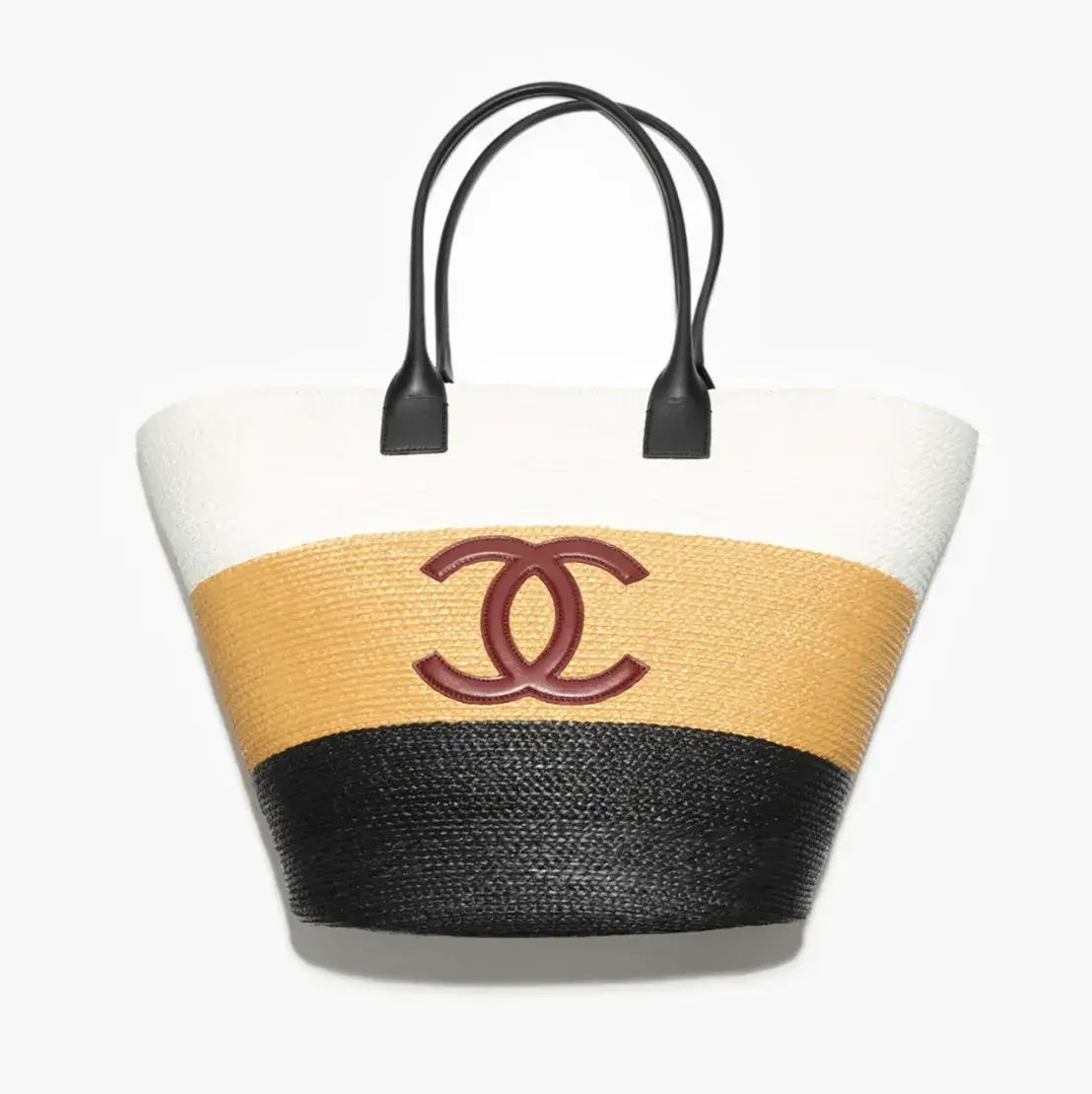 Chanel maxi shopping bag raffia calfskin AS6148B23631U8673