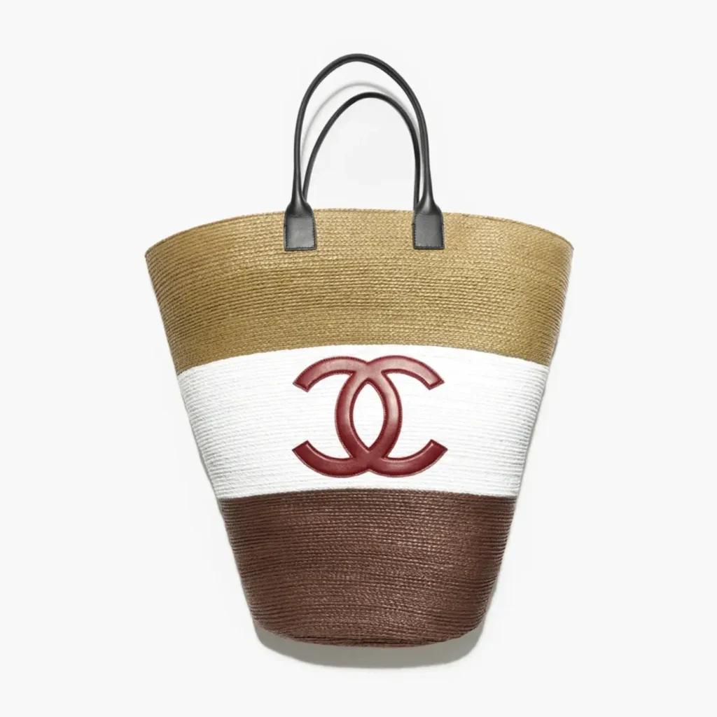 Chanel maxi shopping bag raffia calfskin AS6149B23631U8670