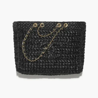 Chanel shopping bag raffia effect weaving calfskin gold tone metal AS6264B2363494305