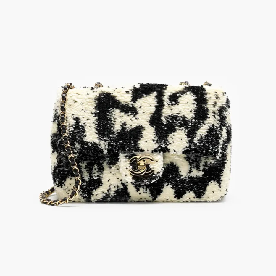 Chanel small flap bag sequins gold tone metal AS4561B26314UE723