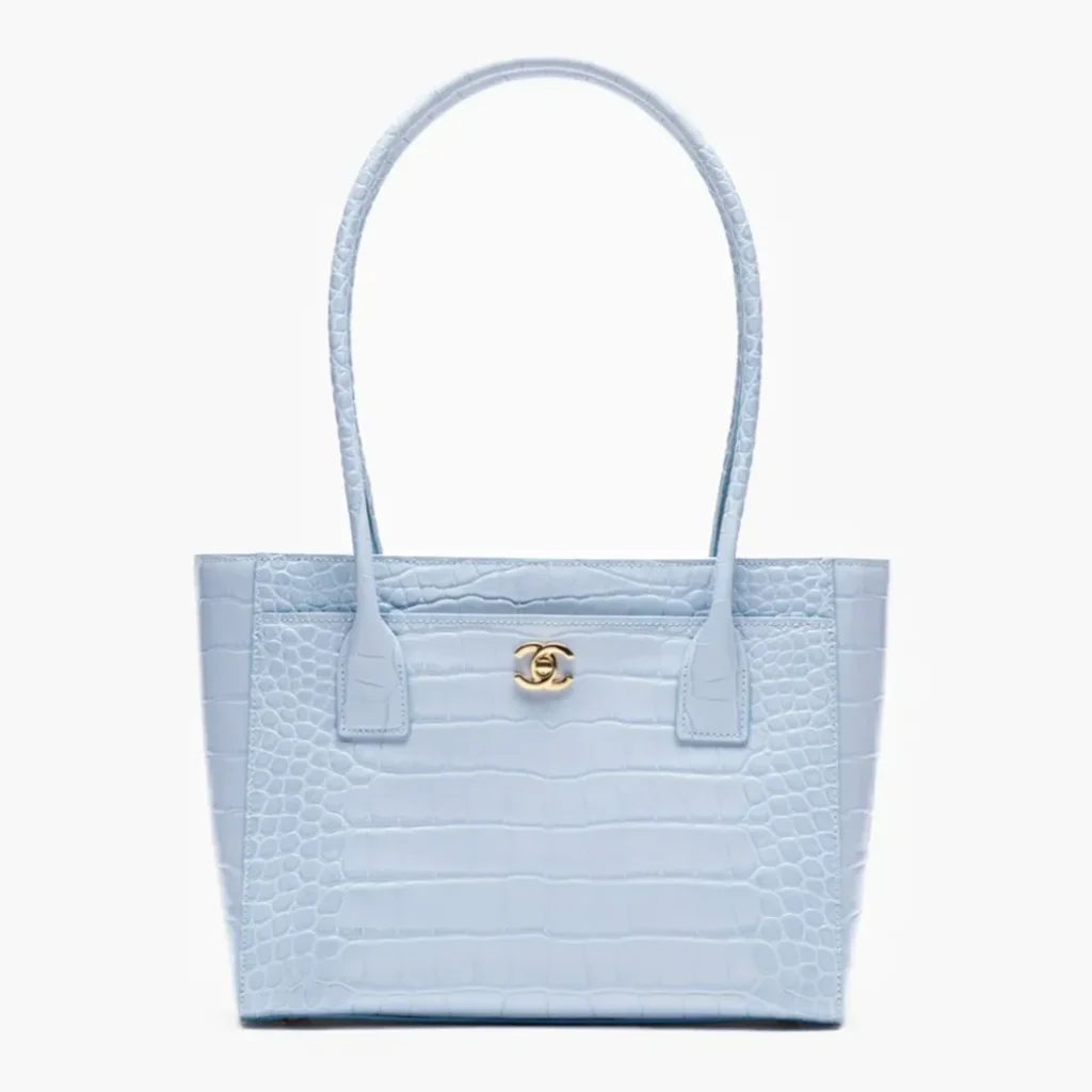 Chanel small shopping bag crocodile embossed calfskin gold tone metal AS6492B24144UA222