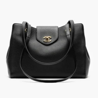 Chanel small shopping bag grained calfskin gold tone metal AS6244B2402494305