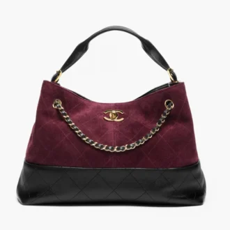 Chanel small shopping bag suede calfskin shiny lambskin gold tone metal AS5634B25999UE299