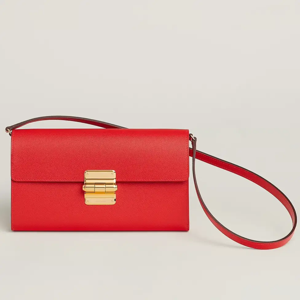 Hermes charniere to go pouch H086024CCS3 Rouge De Cœur Madame calfskin