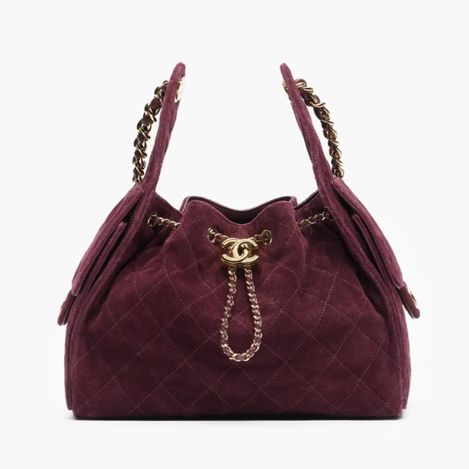 chanel 25 small handbag suede calfskin gold tone metal AS5293B26076U7942