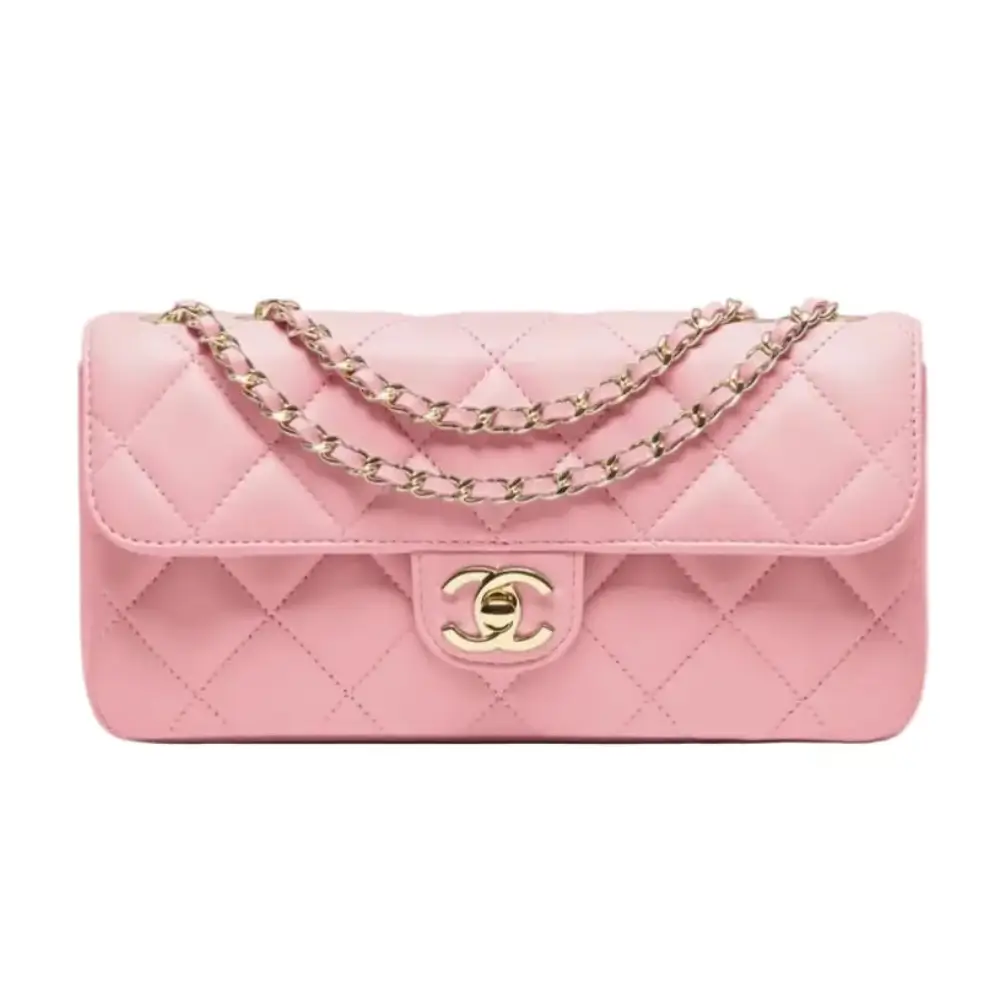 Chanel Flap Bag (East West) Pink Lambskin AS6430 B24825 UA954