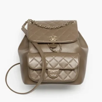 Chanel backpack calfskin gold tone metal AS3618B09750U8389