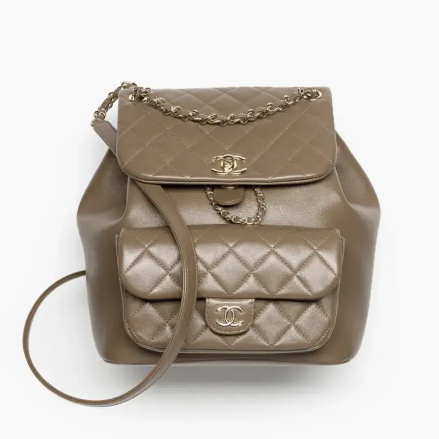 Chanel backpack calfskin gold tone metal AS3618B09750U8389