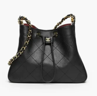 Chanel bucket bag lambskin calfskin gold tone metal AS6546B2621494305 (1)