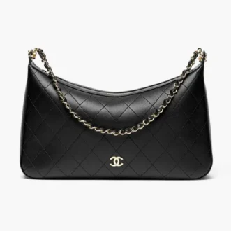 Chanel hobo handbag lambskin calfskin gold tone metal AS6615B2621494305 (1)