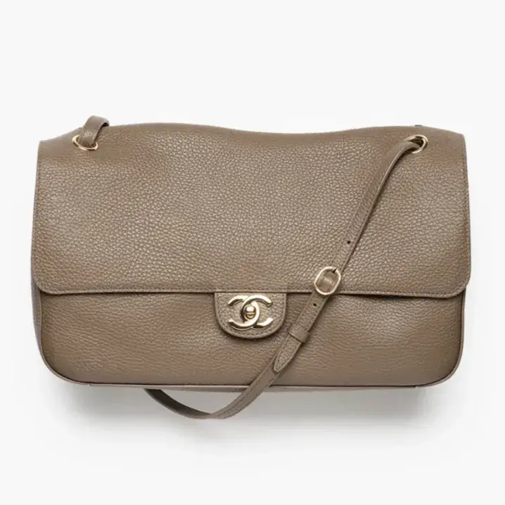 Chanel maxi flap bag grained calfskin gold tone metal AS6231B24332U8389