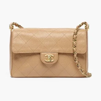 Chanel small flap bag grained shiny calfskin gold tone metal AS6625B26213UC906