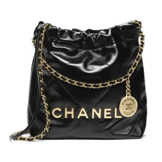 chanel 22 mini handbag shiny calfskin gold tone metal AS3980B1905994305