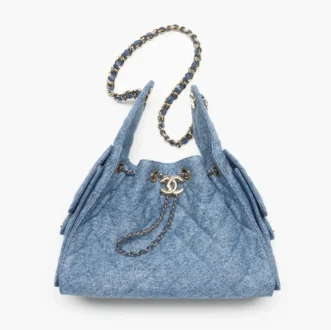 chanel 25 small handbag washed denim gold tone metal AS5293B24748U9397