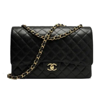 chanel maxi classic handbag grained calfskin gold tone metal A58601Y01864C390 2