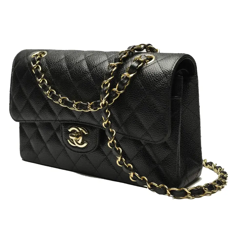 chanel small classic flap bag side flip