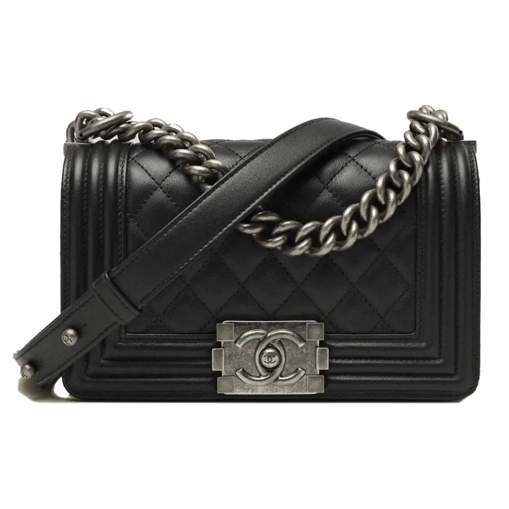 small boy chanel handbag calfskin ruthenium finish metal A67085Y0995394305